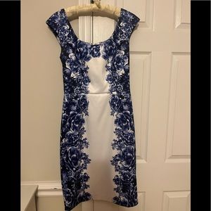 White House Black Market - size 2 -
   Blue and white floral dress